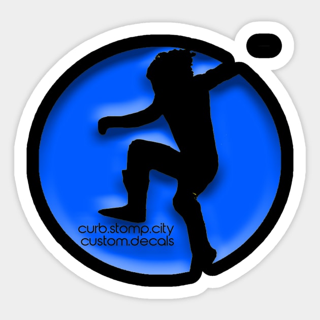 Curb Stomp- Blue Sticker by SrikSouphakheth